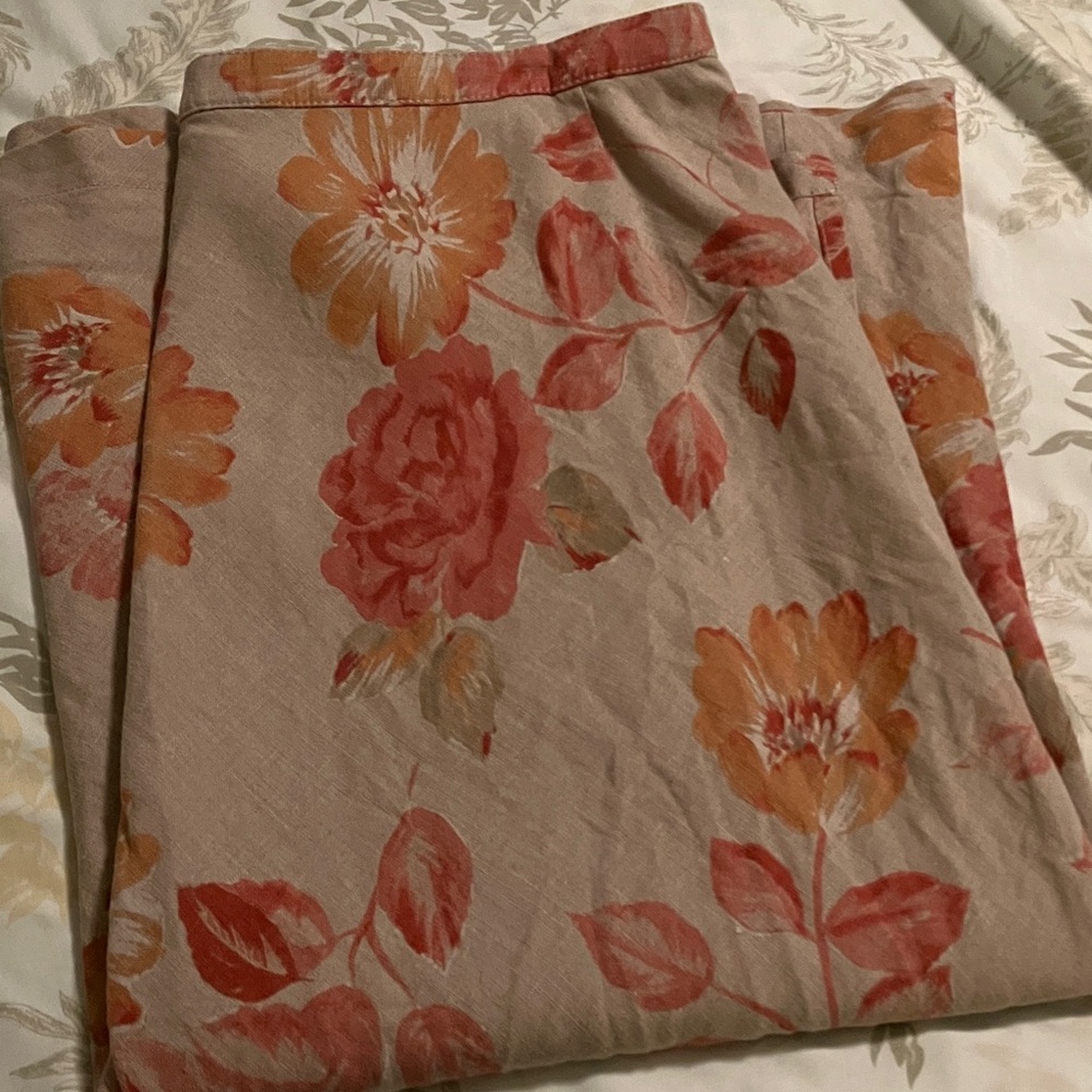 Eddie Bauer Floral Midi Skirt in Beige and Coral - Picture 9 of 9
